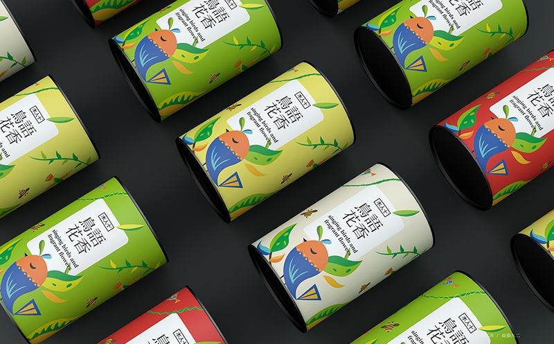 花茶包裝設計,采用插畫的風格為產品設計系列包裝