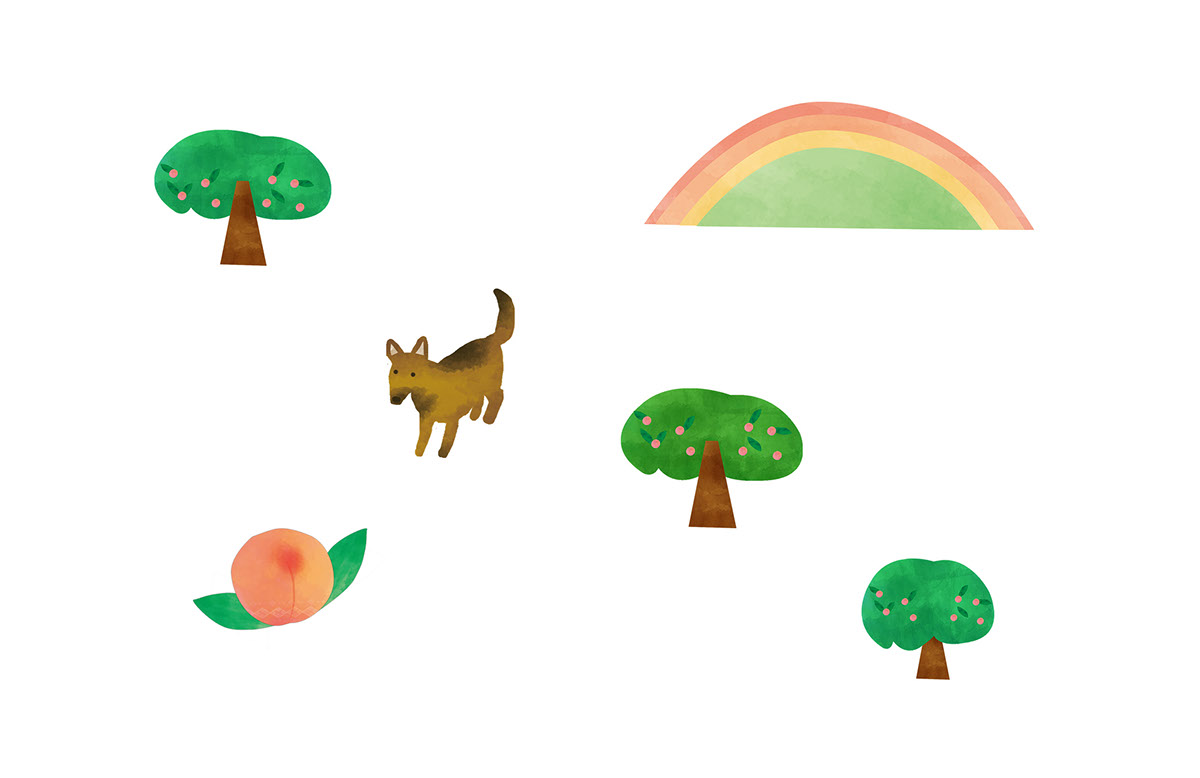 水蜜桃豐年祭禮盒包裝插畫(huà) 水蜜桃豐年祭禮盒包裝插畫(huà)