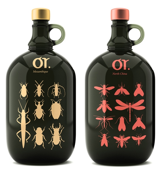 莫斯科昆蟲“或葡萄酒”品牌包裝設(shè)計，不過看起來有點(diǎn)恐怖