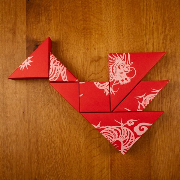 春節(jié)禮品盒包裝設計，新年七巧板的妙用