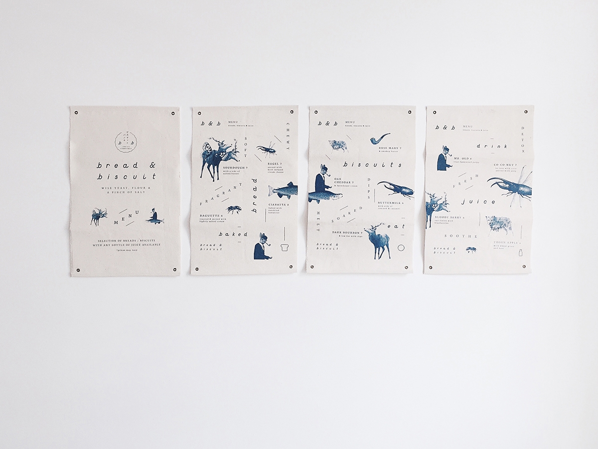 概念化早餐，面包與餅干食品飲料包裝設計