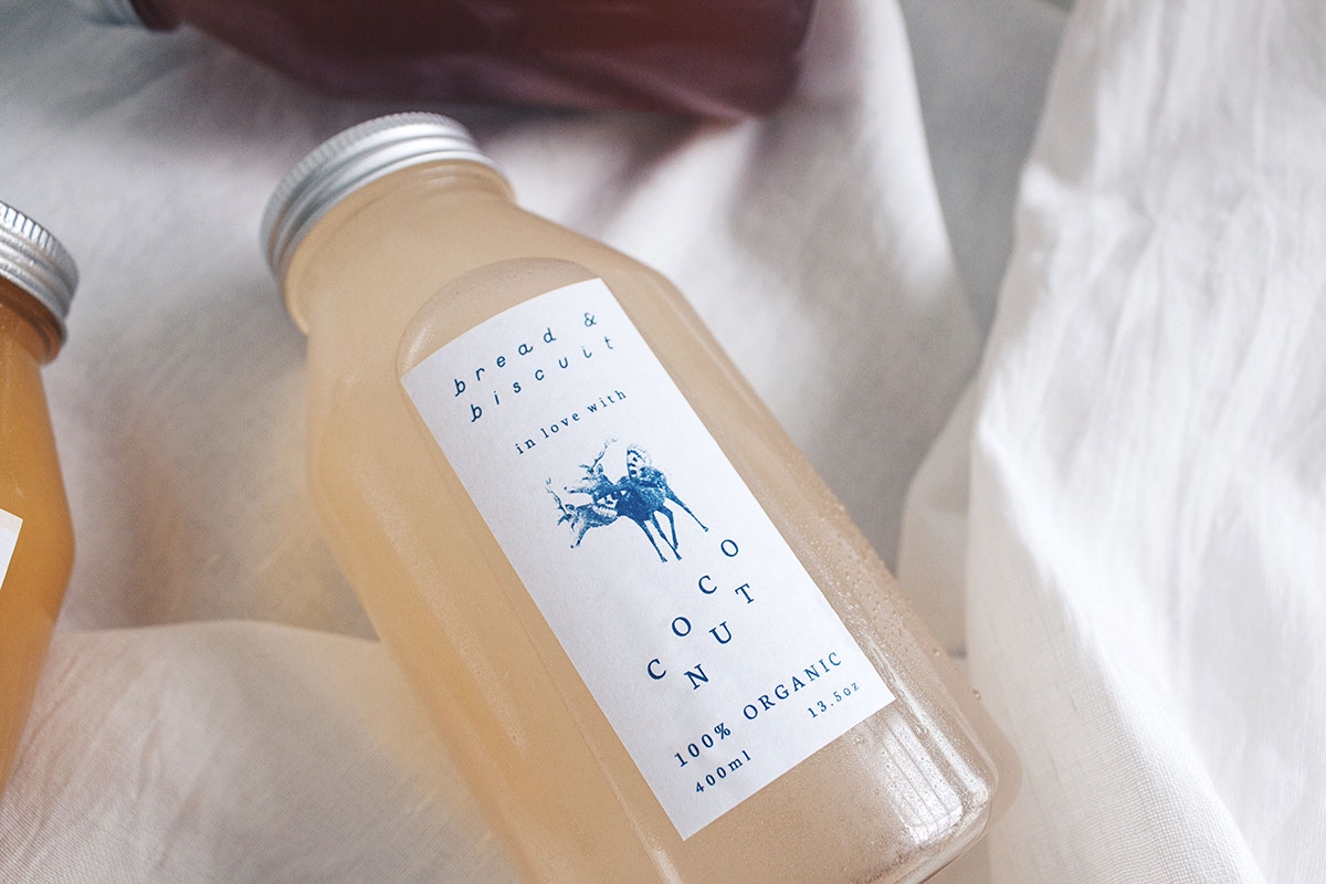 概念化早餐，面包與餅干食品飲料包裝設計