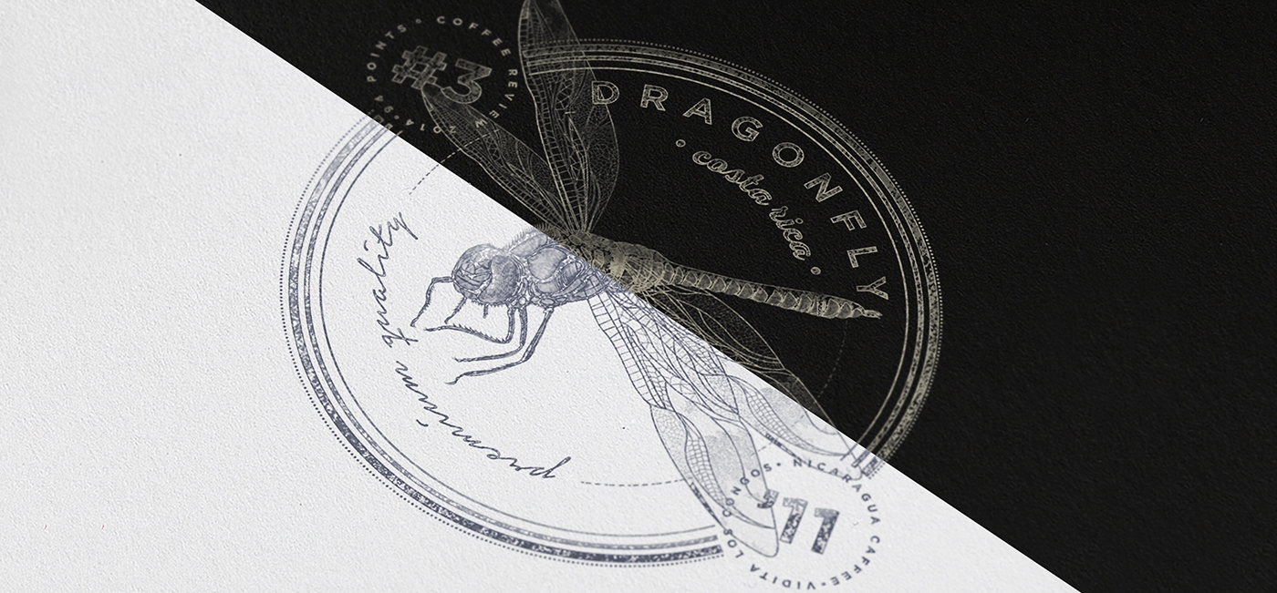 大自然的奇跡，蜻蜓主題的咖啡品牌包裝設計