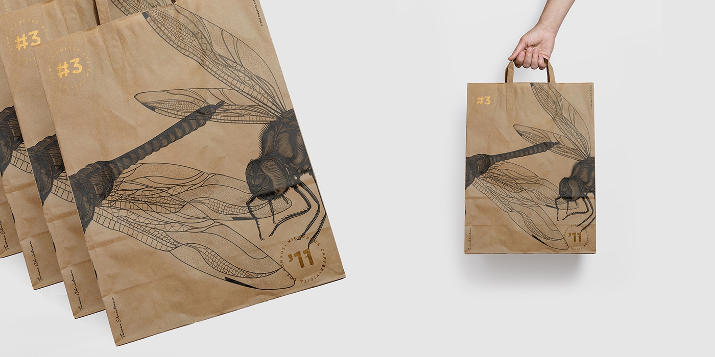 大自然的奇跡，蜻蜓主題的咖啡品牌包裝設計