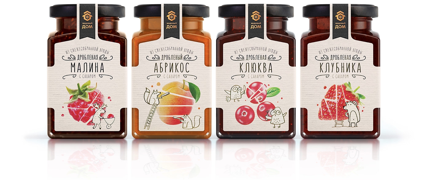 活潑的果醬，漿果包裝設計