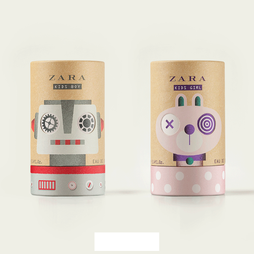 ZARA KIDS，用于嬰兒的香水包裝設計